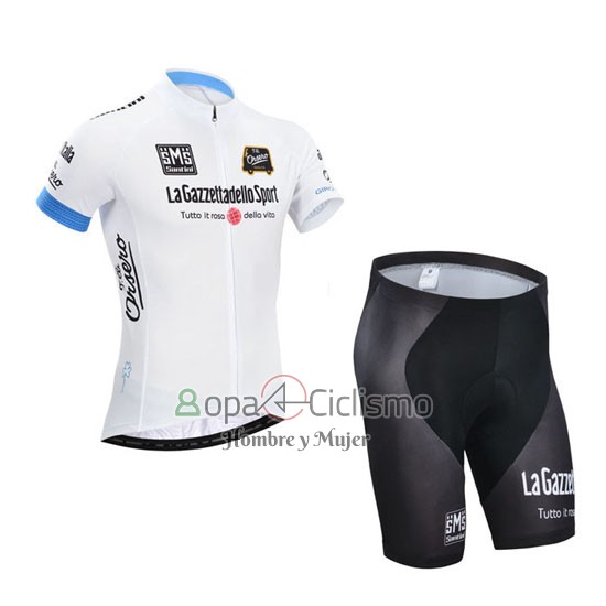 Giro d'Italia Ropa Ciclismo Culotte Corto 2014 Hombre Mangas Cortas Blanco